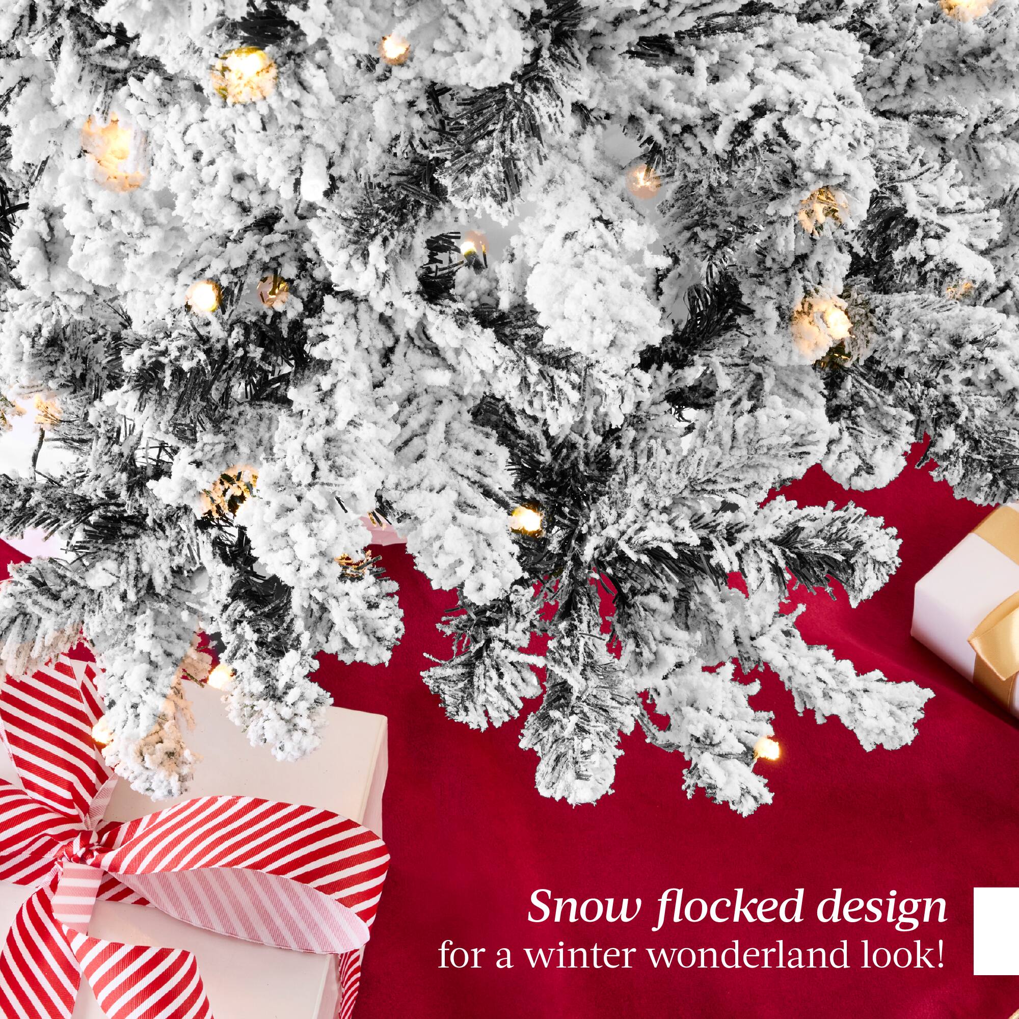 Snow flocked design for a winter wonderland look!