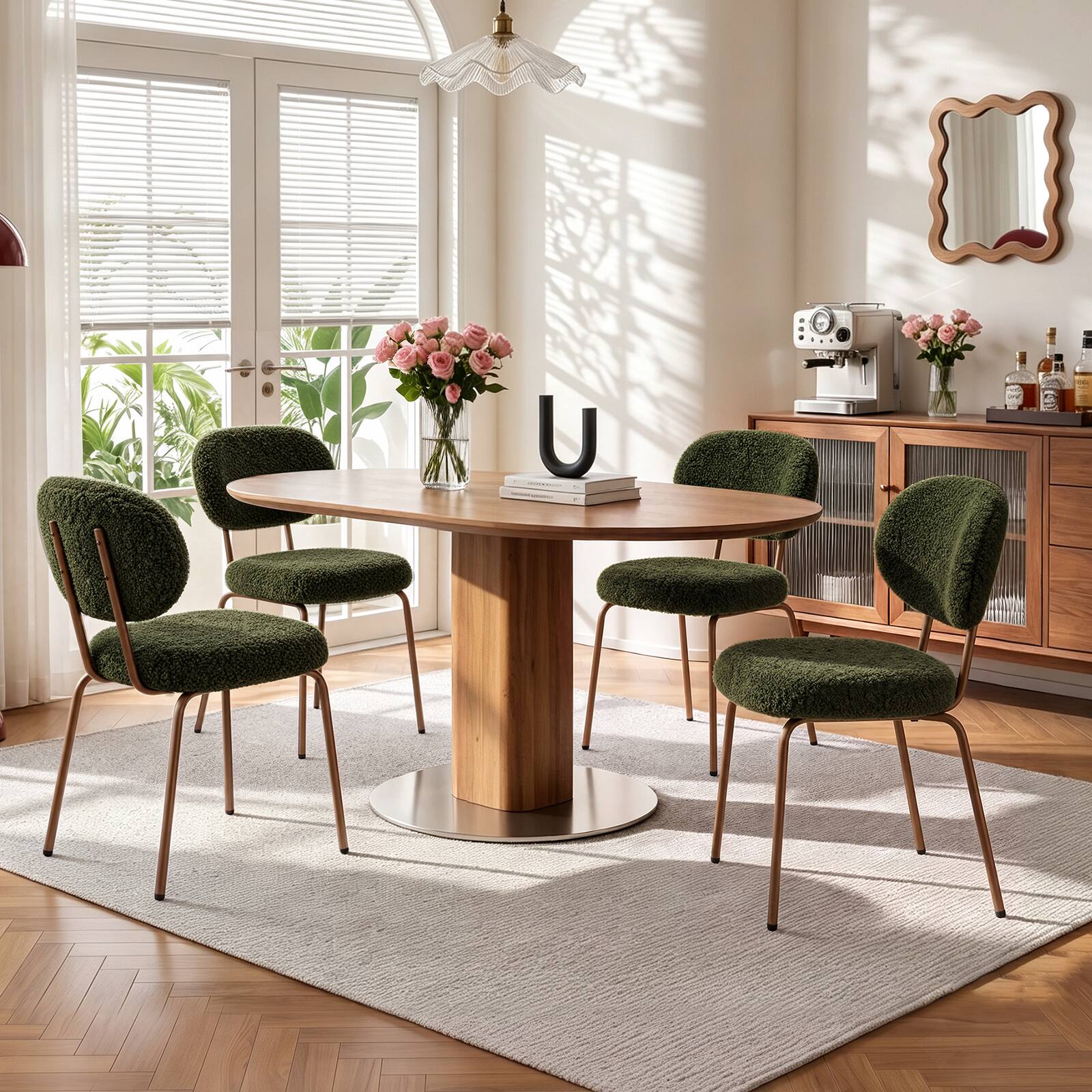 Pinmoco Modern Dining Chair with Padded Seat, Ergonomic Backrest and ...