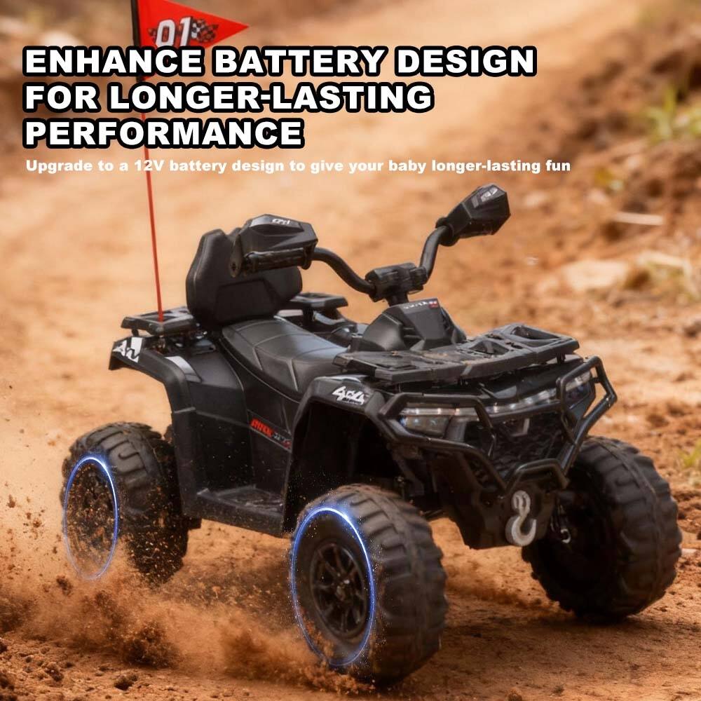 01 ENHANCE BATTERY DESIGN FOR LONGER-LASTING PERFORMANCE Upgrade to a 12V battery design to give your baby longer-lasting fun