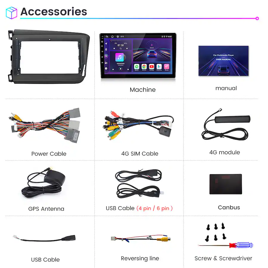Turk Module 8 Channel Junsun 8 Core 4+64GB Android 15 carplay 9
