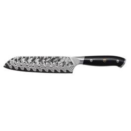 Henckels - Compass Damascus 7-inch Santoku Knife - Black