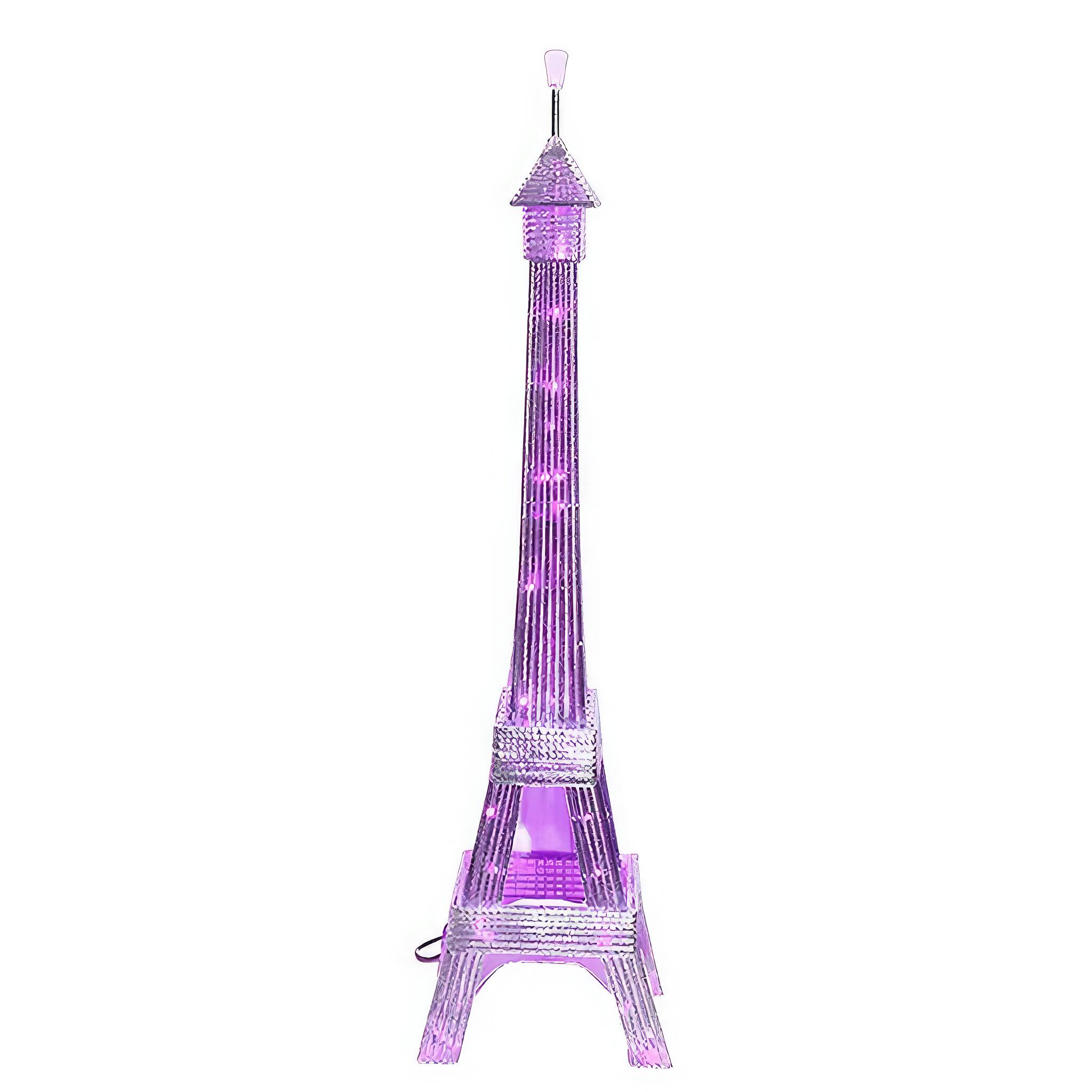 Angle. FC Design - 59"H Metallic Blue Eiffel Tower with Glitter Mesh &  LED Floor Lamp.