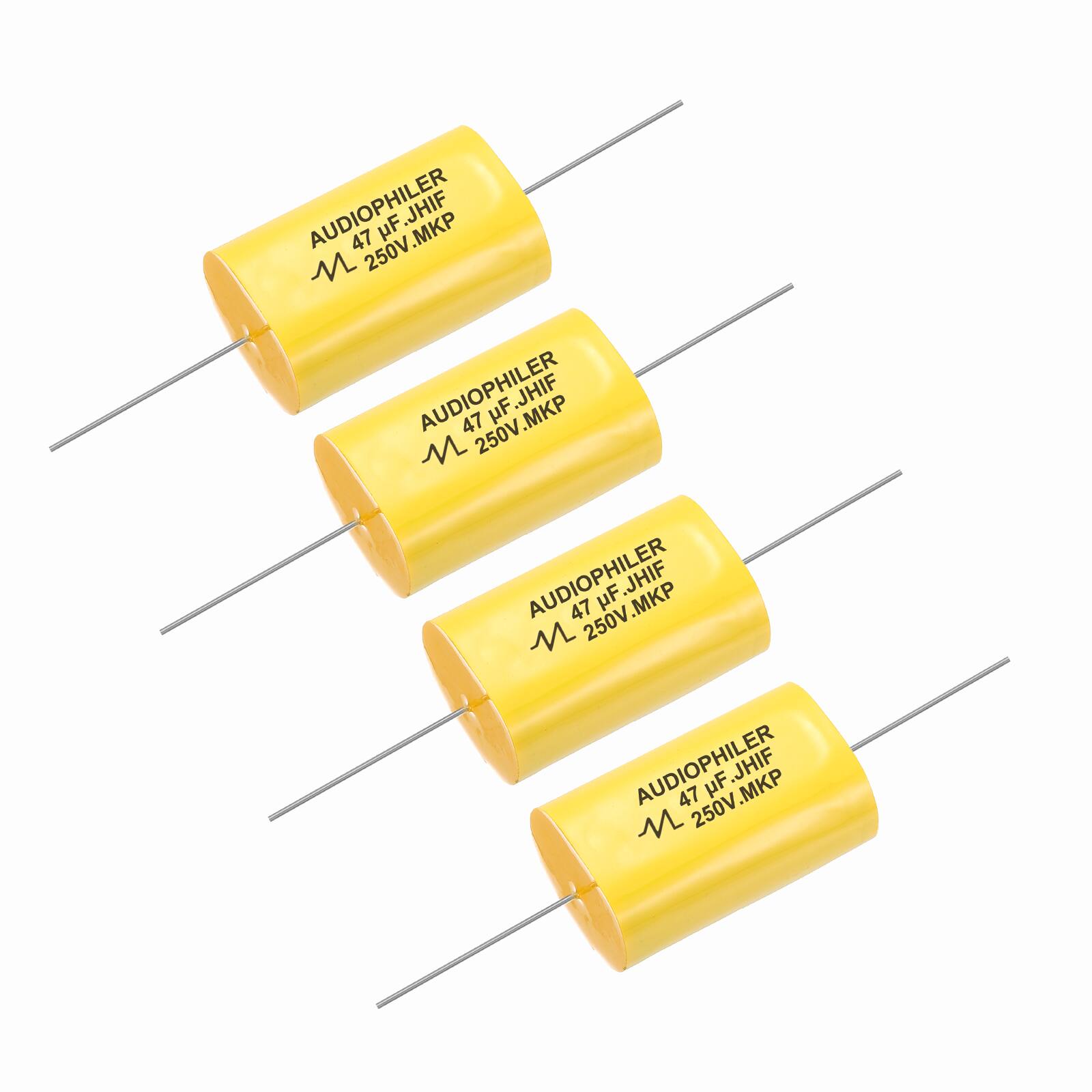 Unique Bargains - 4pcs 47uF High-Frequency Divider Capacitor, 255V Audio Speaker Crossover Non-Polarity Polypropylene MKP Film Capacitors - Yellow price history on PriceWatchPro