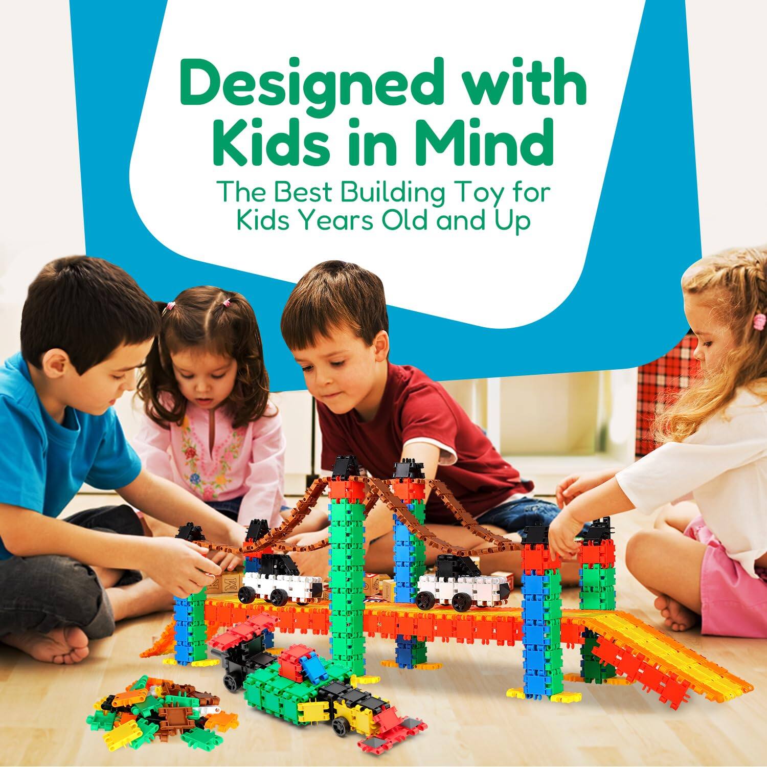EZTW1 Building Blocks For 250 piece Connecting Tiles Set Interlocking ...