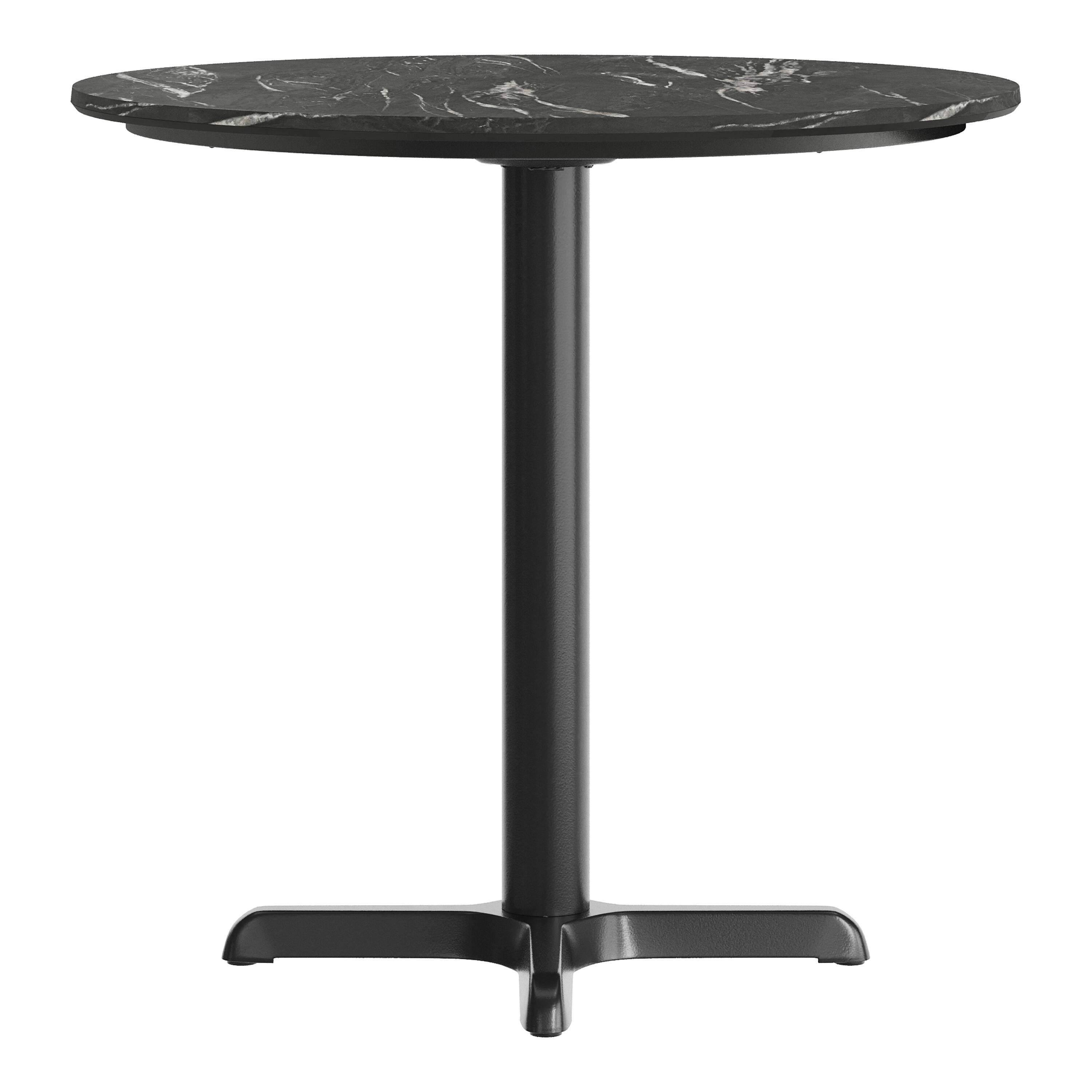 Alt View 7. Emma + Oliver - PureShield Tabletop with Seam-Free Surface Innovation and Table Height X-Base - Black Faux Marble/Black Base.