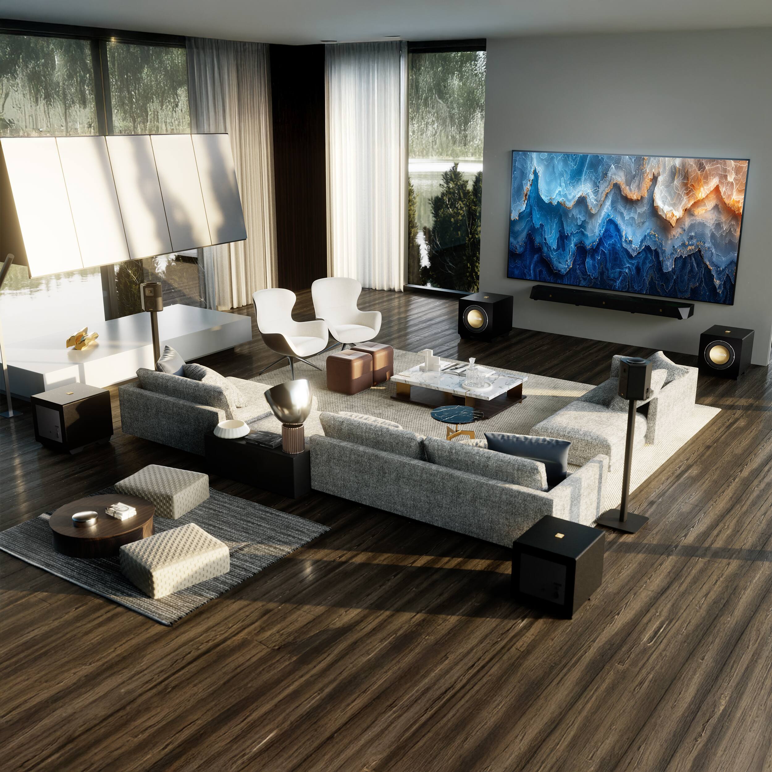 Alt View 6. Nakamichi - DRAGON 5000W Home Surround Sound System w/ Quad 12" Subwoofers, Dolby Atmos and DTS:X Pro - Black.