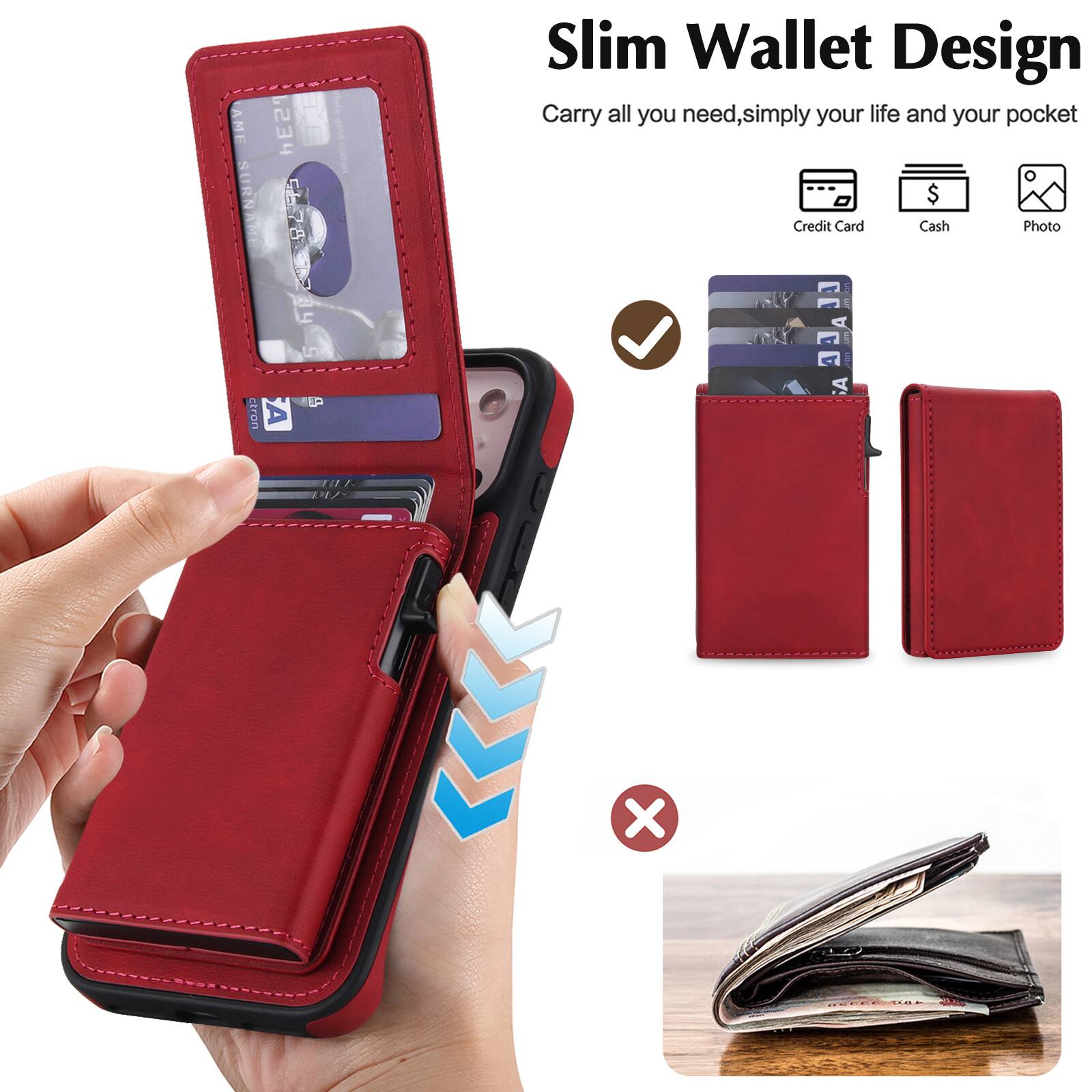 Slim Wallet Design  
Carry all you need, simply your life and your pocket  

Credit Card  
Cash  
Photo  

AME PESJ s SURNARE 7 CN G EP ctron A Slim Wallet Design Carry all you need, simply your life and your pocket $ Credit Card Cash Photo JJ LALE A Ai X