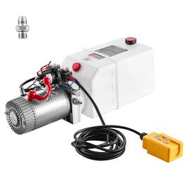 VEVOR - 6 Quart Hydraulic Pump, Double Acting Hydraulic Trailer Pump, 3200PSI Max Relief Pressure, 0.91GPM Flow Rate - White