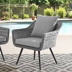 Front. Modway - Endeavor Outdoor Patio Wicker Rattan Armchair by Modway - Gray Gray.