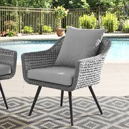 Endeavor Outdoor Patio Wicker Rattan Armchair by Modway - Gray Gray
