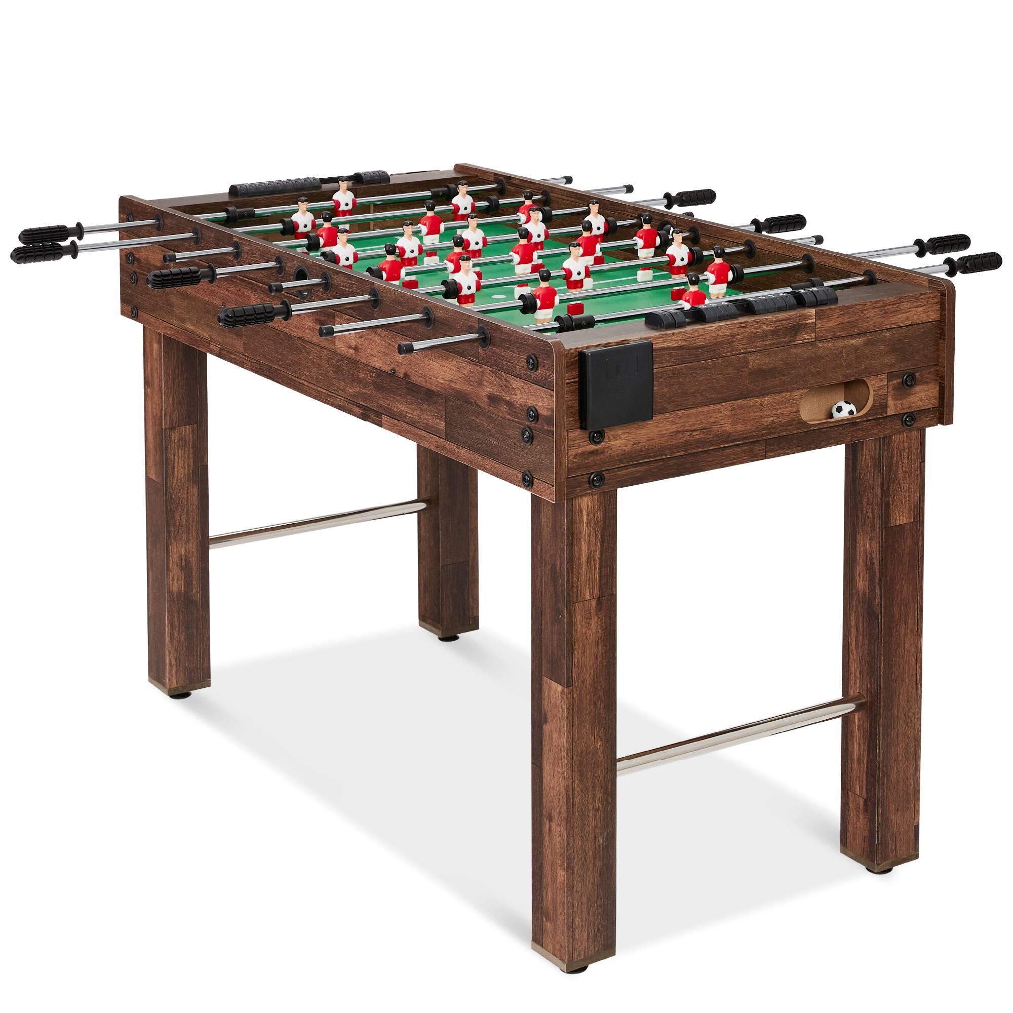 Front. Best Choice Products - Best Choice Products 48in Competition Sized Foosball Table for Home, Game Room w/ 2 Balls, 2 Cup Holders - Walnut - Walnut.