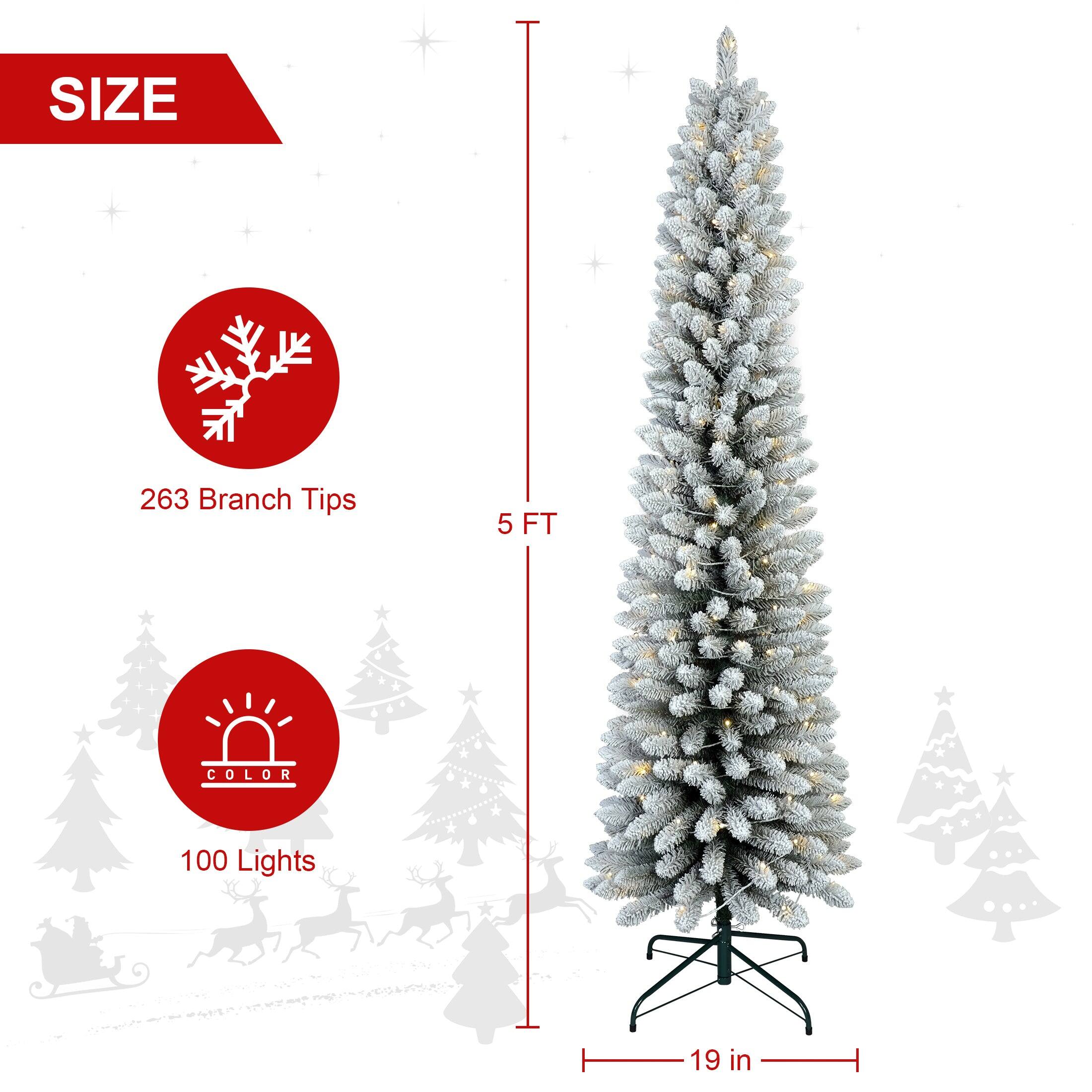 SIZE  
263 Branch Tips  
5 FT  

COLOR  
100 Lights  
19 in