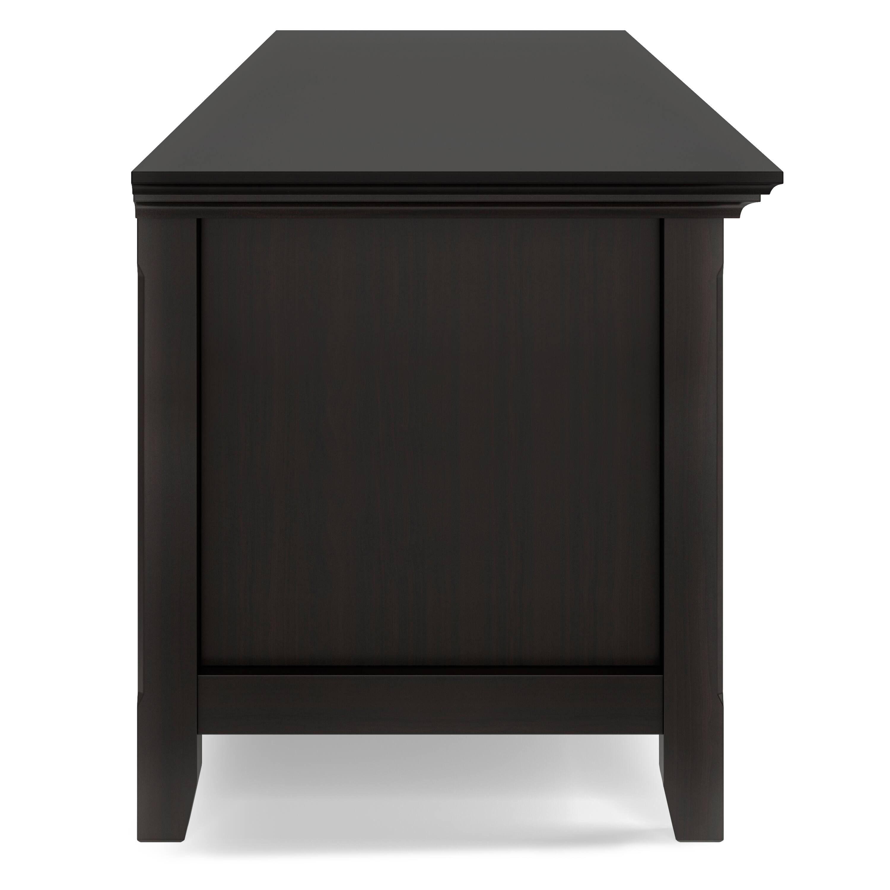 Alt View 1. Simpli Home - Amherst 72 inch Solid Wood Low TV Media Stand in Hickory Brown - Hickory Brown.