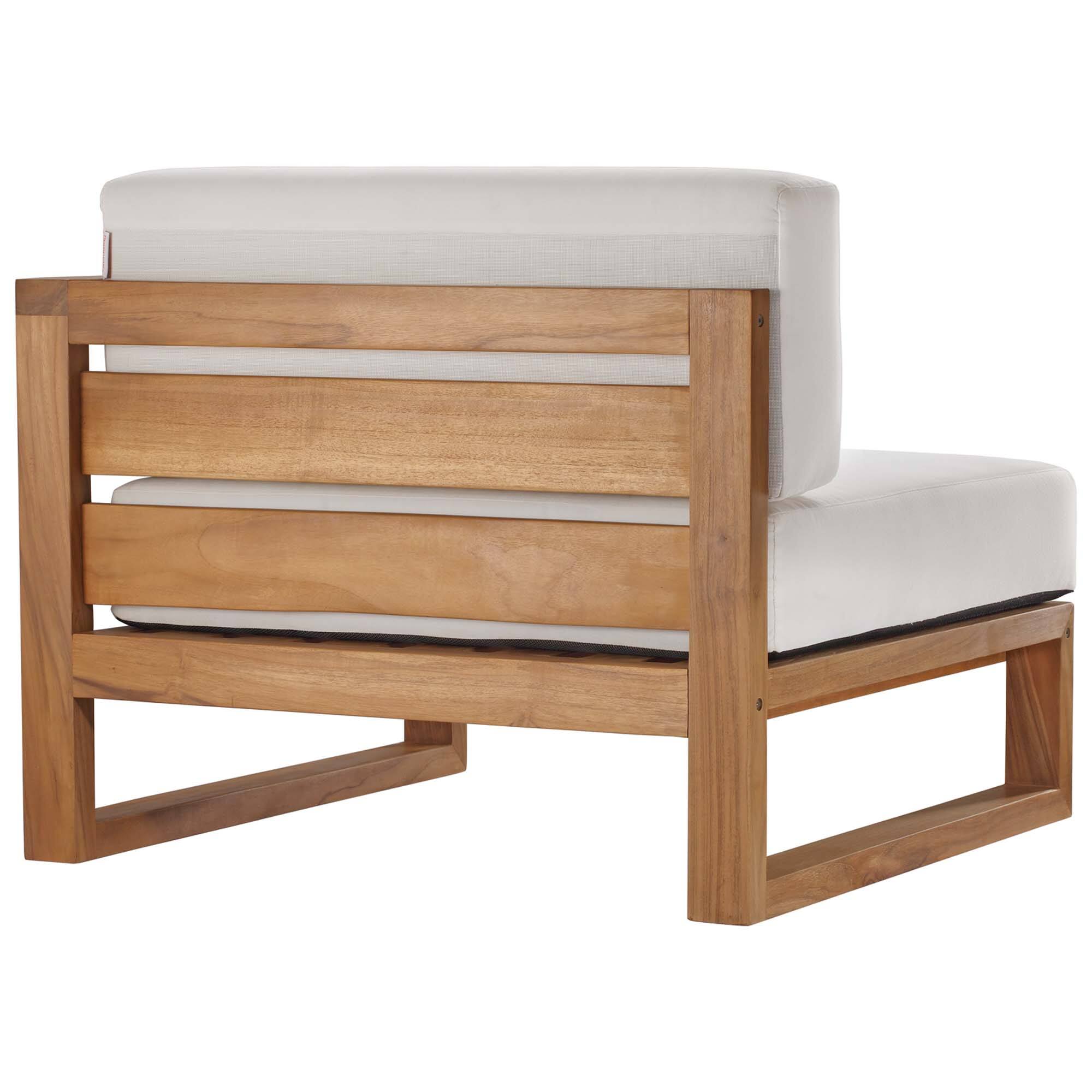 Alt View 7. Modway - Upland 3-Piece Outdoor Patio Teak Wood Sectional Sofa Set by Modway - Natural White.