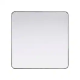 Elegant Decor - Contour Metal Rectangle Mirror 36x36 - Silver