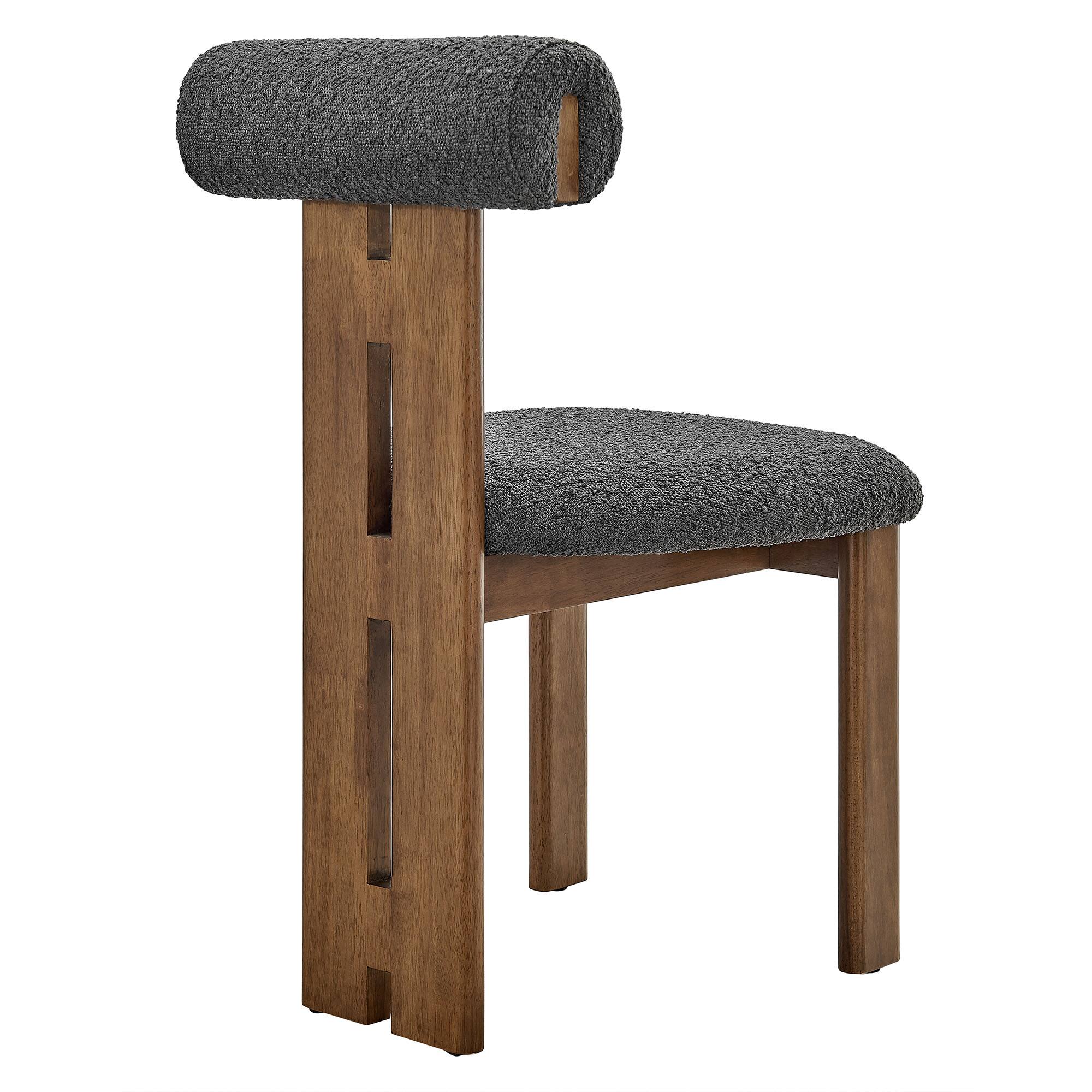 Alt View 2. Modway - Torian Boucle Fabric Dining Chair Set of 2 by Modway - Brown.