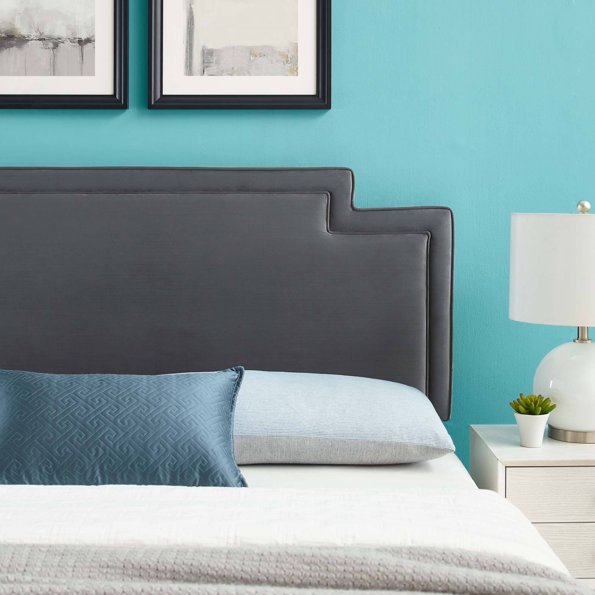 Alt View 3. Modway - Transfix Performance Velvet Full/Queen Headboard by Modway - Charcoal.