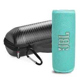 JBL - Flip 6 Waterproof Portable Speaker with gSport Carbon Fiber Case - Teal