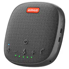 AIRHUG - Conference Bluetooth & USB Speakerphone, 360° Voice Pickup, Noise Reduction, USB-C Plug & Play, Works with Zoom & Teams - Black