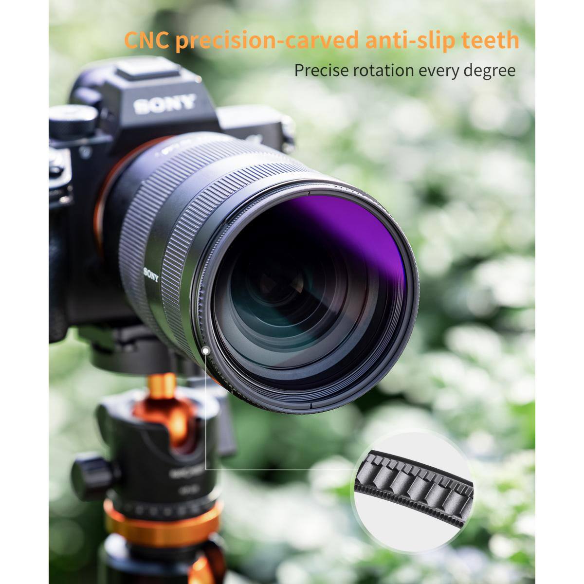 CNC precision-carved anti-slip teeth  
Precise rotation every degree  
SONY