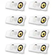 Front. Acoustic Audio by Goldwood - HD6c in-Wall Dual 6.5" Speakers Home Theater Surround Sound 8 Piece Speaker Set - Paintable White.