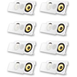 Acoustic Audio by Goldwood - HD6c in-Wall Dual 6.5" Speakers Home Theater Surround Sound 8 Piece Speaker Set - Paintable White