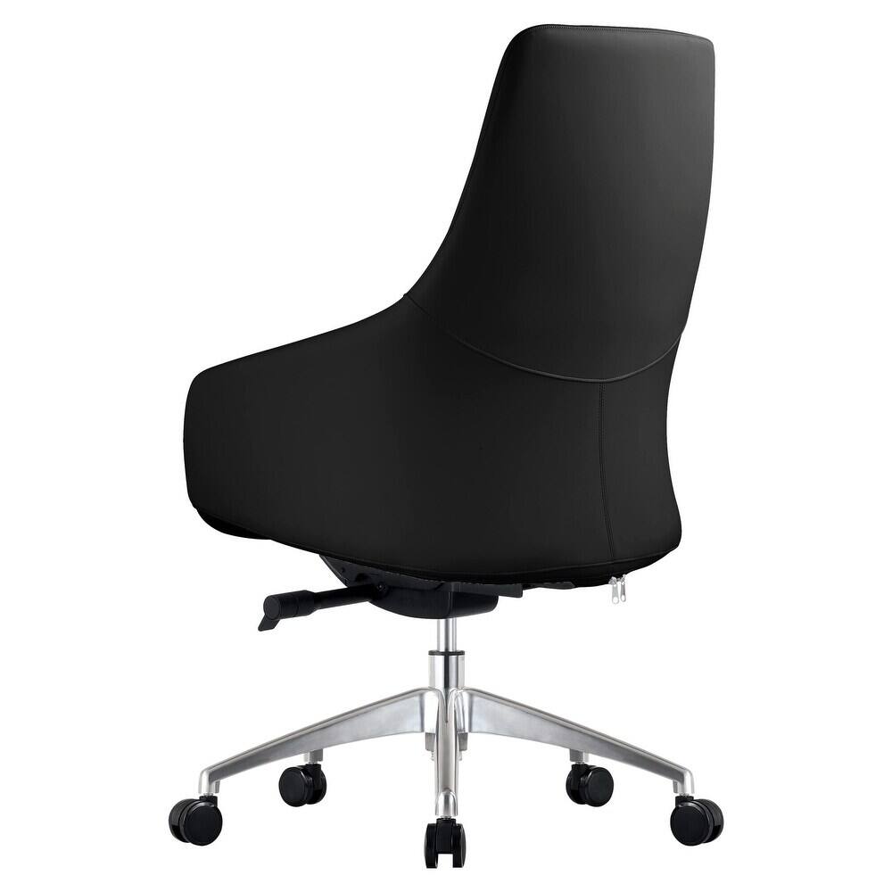 Alt View 2. LeisureMod - Celeste High-Back Office Chair - Modern Leather Upholstery, Adjustable Height, Swivel & Tilt Armrest Desk Chair - Black.
