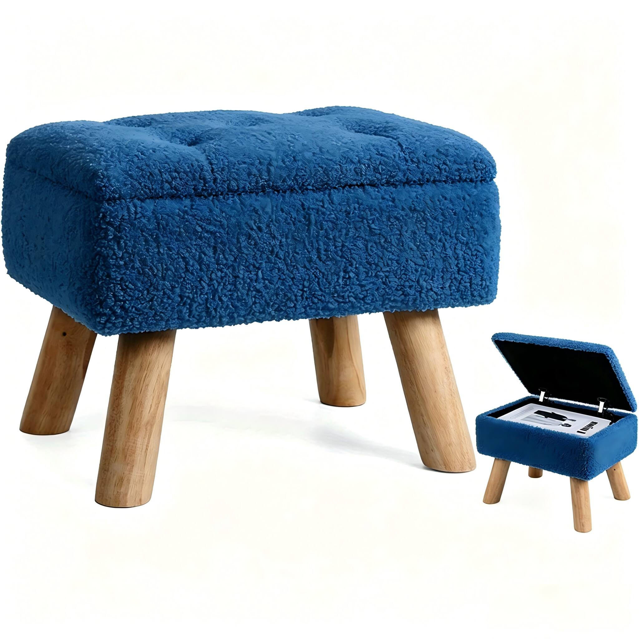 Navy Blue Ottoman