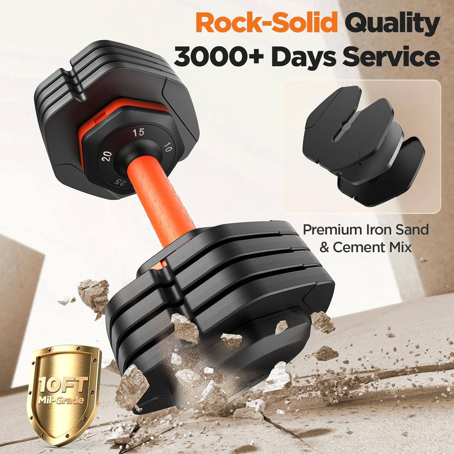 Rock-Solid Quality  
3000+ Days Service  

Premium Iron Sand & Cement Mix  

10FT Mil-Grade