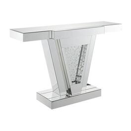 Manhattan Lane - Wood and Mirror Console Table with Faux Crystals Inlay - Clear