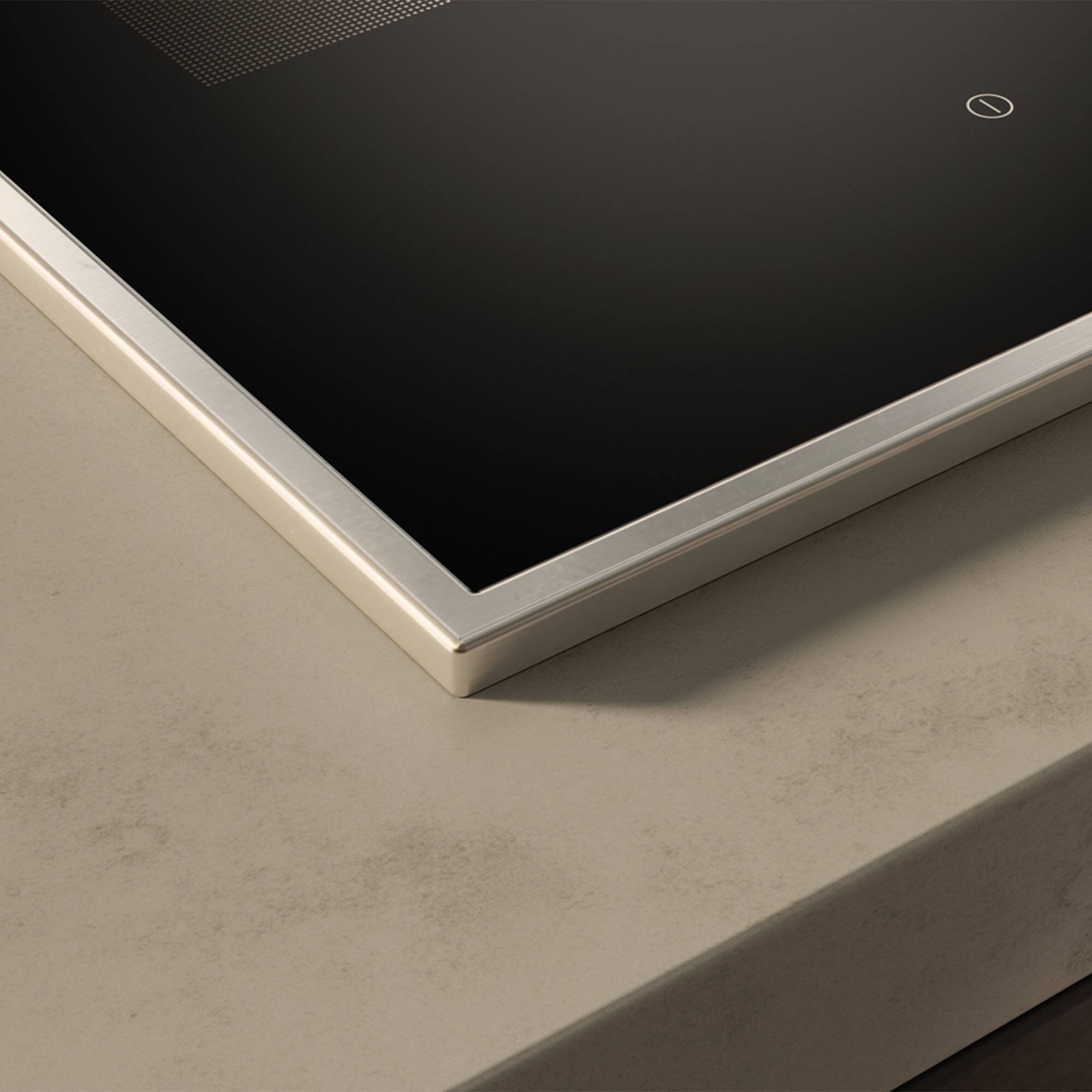 Left. Miele - KM 7737 FR Diamond 30" Framed Full-Surface Smart Induction Cooktop with DiamondFinish - Graphite Black.