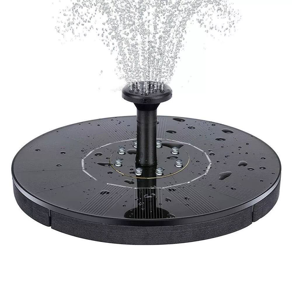 Front. MOVSSOU - Solar Fountain Pump for Bird Bath Garden Outdoor - Black.