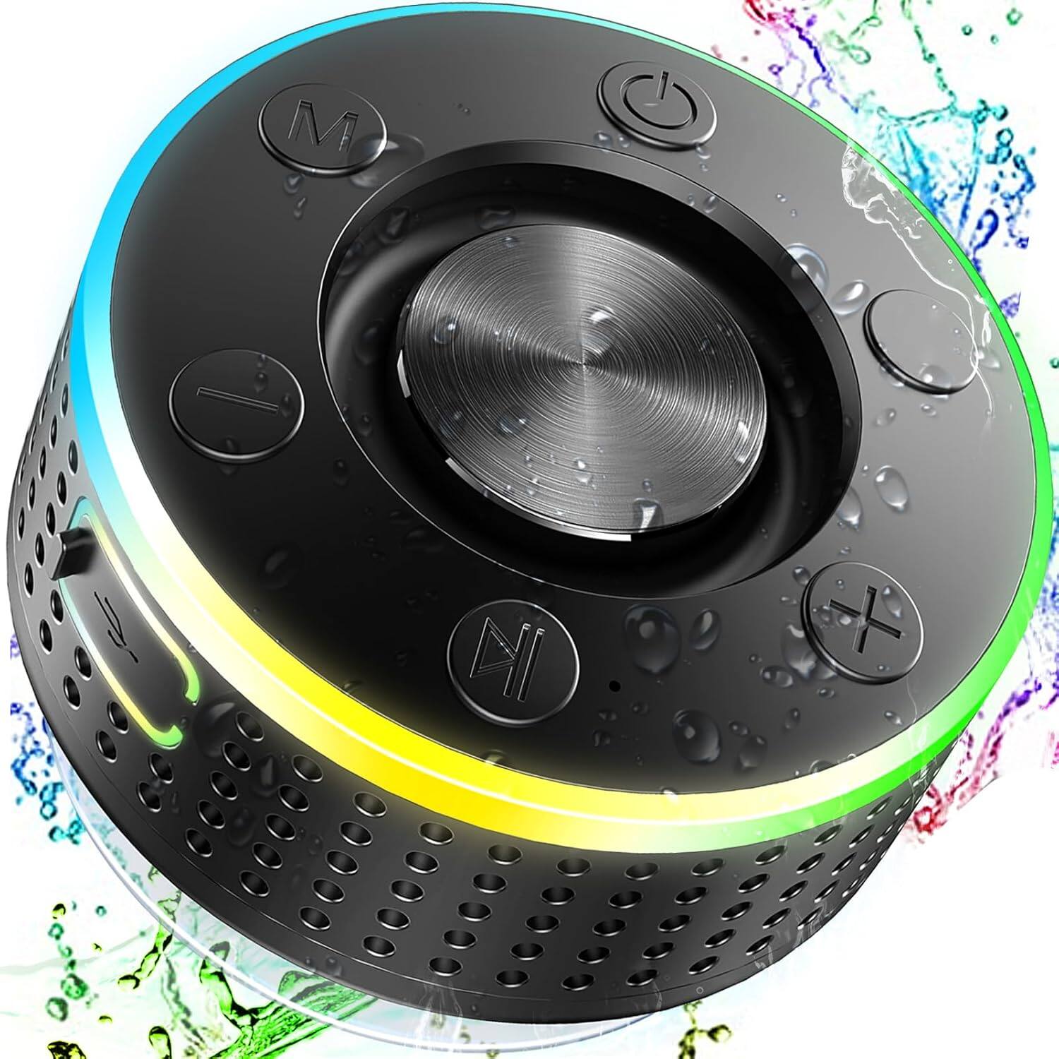 Stamp n Camp - Bluetooth Shower Speaker Portable Speaker Bluetooth 5.3 with Suction Cup Wireless Speakers Waterproof IP7 RGB Lights - default