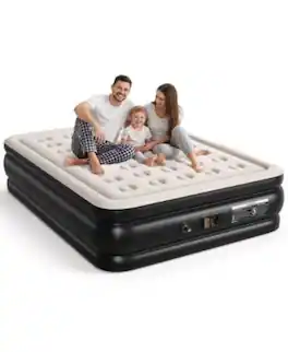 Sugift - Queen Air Mattress 18in Raised Inflatable Bed With Built-In Pump 660 lbs Capacity For Guests And Camping - White