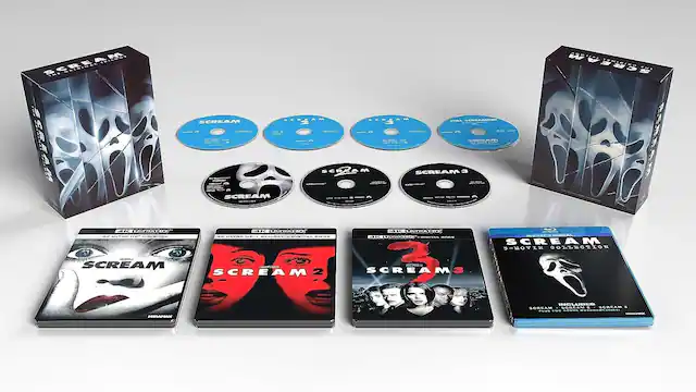 Front. Scream: The Original Trilogy - 4K Blu-Ray.