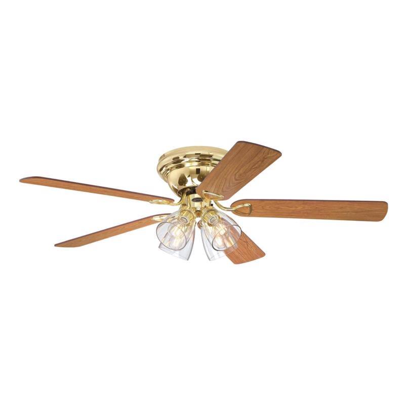Westinghouse - 52 in. Polished Brass LED Indoor Ceiling Fan - Brown