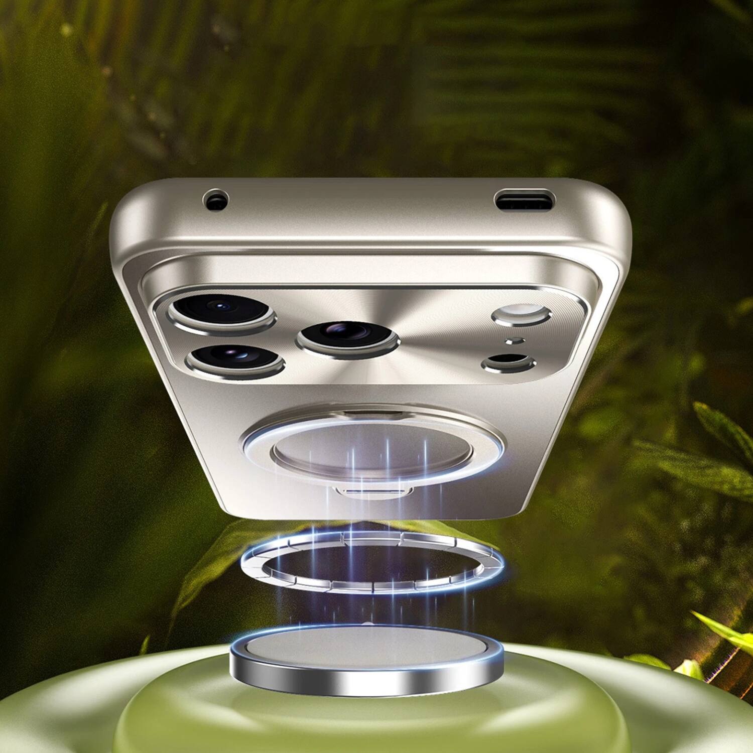 Angle. Stock Preferred - Shockproof MagSafe Case with Metal Camera Protector for iPhone 17 Pro Max - Purple - Purple.