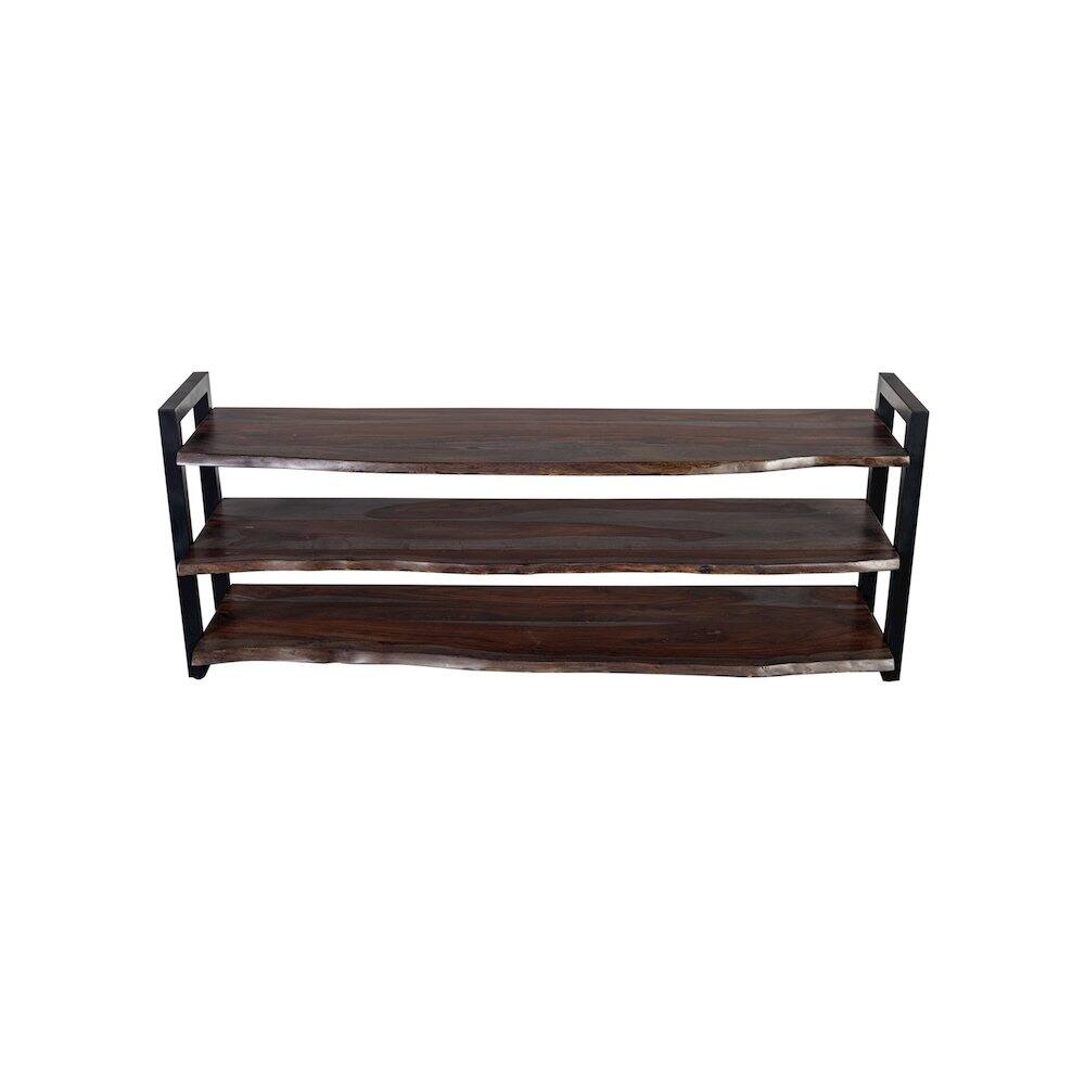 Alt View 4. Porter Designs - Manzanita Live Edge Solid Sheesham Wood TV Stand, Gray - Gray.