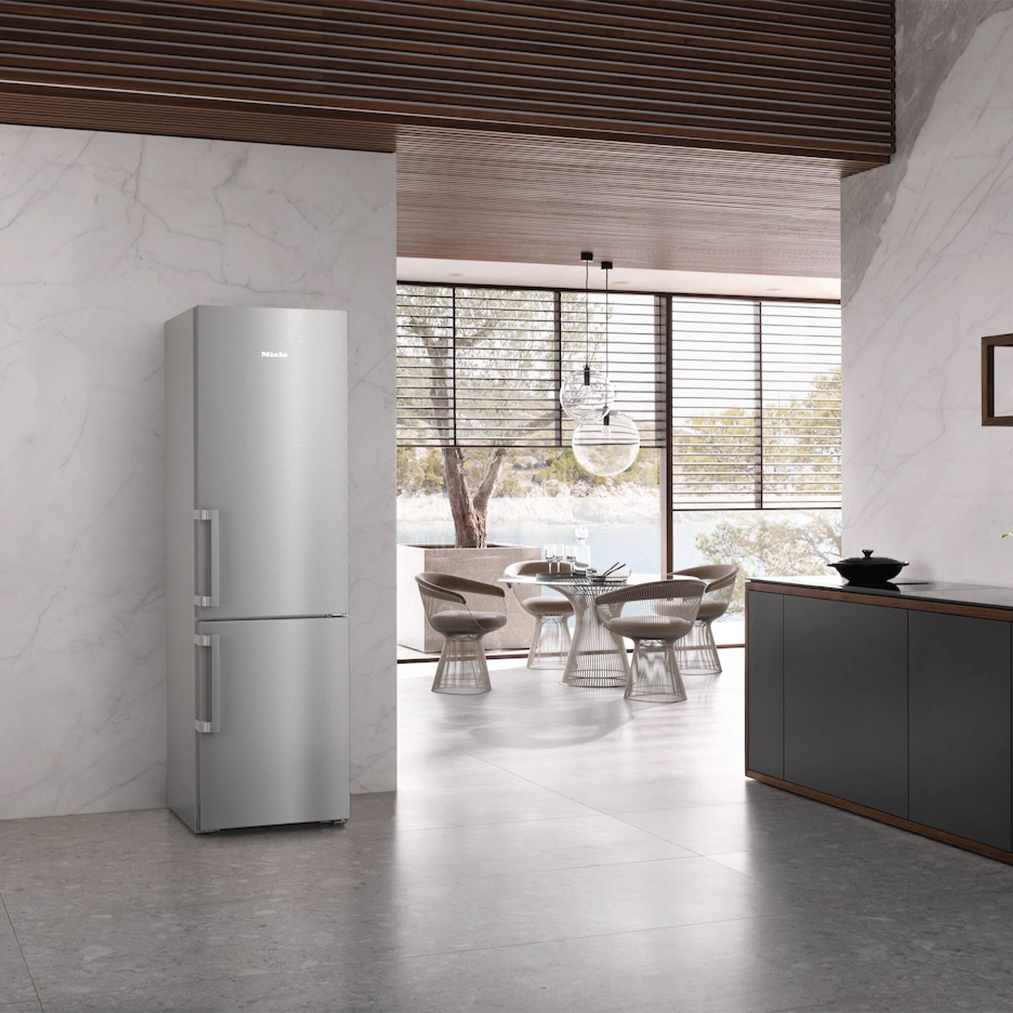 Alt View 11. Miele - KFN 4799 DDE   PerfectCool Freestanding Refrigerator with Bottom-Freezer - Stainless.
