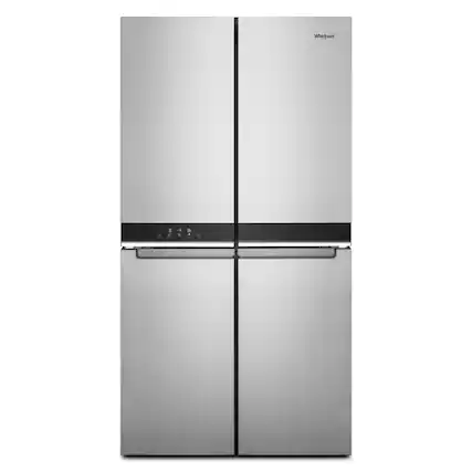 Front. Whirlpool - 36 in. Wide 19.4 cu. ft. Counter Depth 4 Door Refrigerator-Fingerprint-Resistant Stainless Finish - Fingerprint-Resistant Stainless Finish.