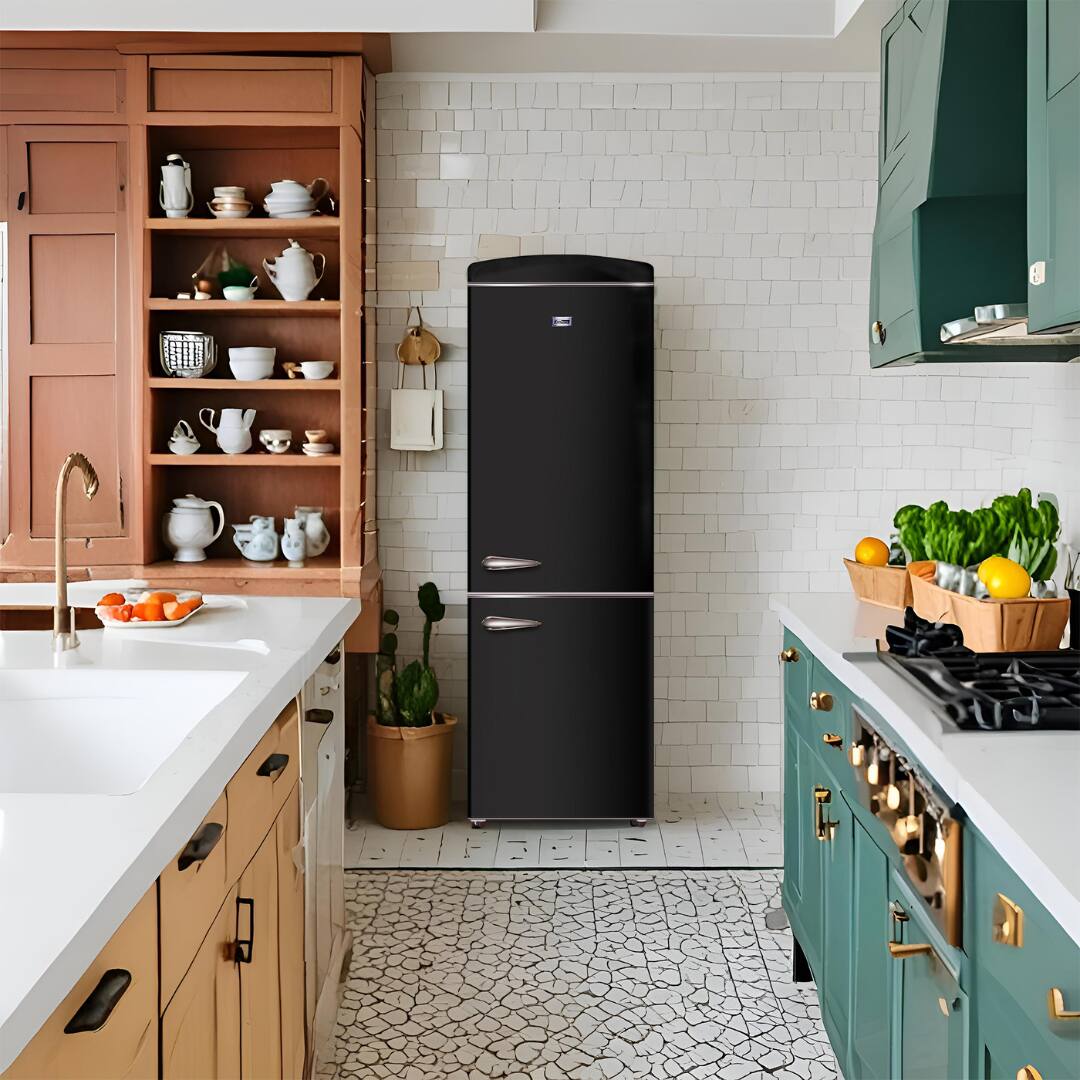 Back. Conserv - Conserv 24in RETRO BOTTOM MOUNT 11cf Refrigerator Fast Freeze 110V - Black.