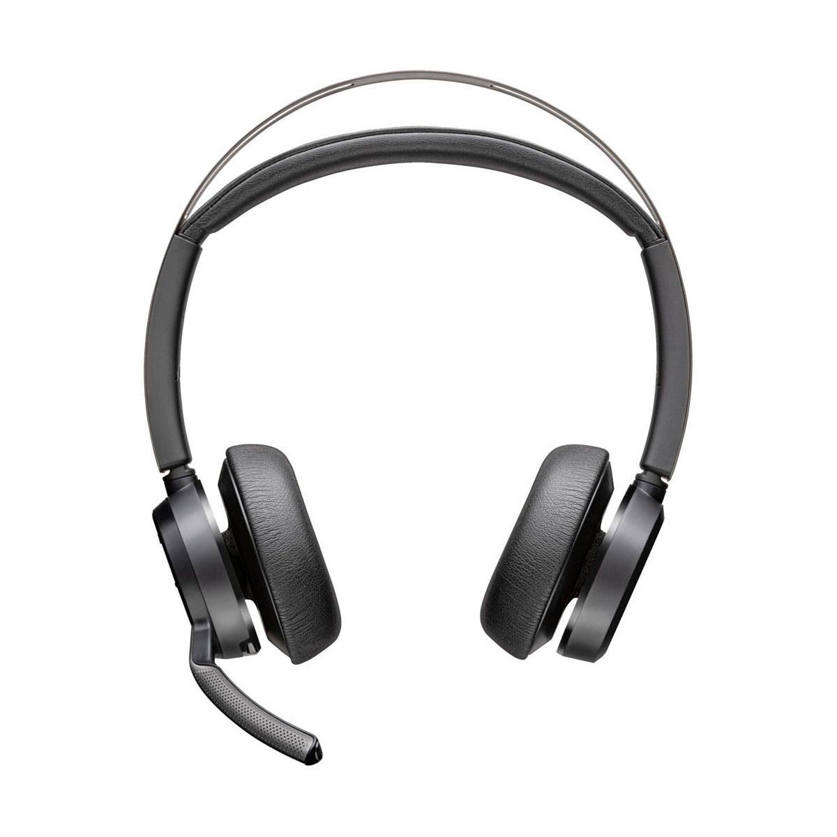 Alt View 1. HP - HP Poly Voyager Focus 2 UC Wireless Stereo Headset with Charging Stand & USB-A Adapter, Zoom Certified- 7S4L6AA - Blue.