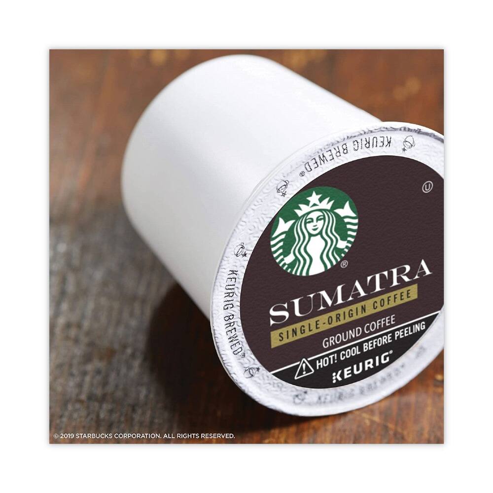 KEURIG BREWED  
SUMATRA  
SINGLE-ORIGIN COFFEE  
GROUND COFFEE  
HOT! COOL BEFORE PEELING  
KEURIG  
© 2019 STARBUCKS CORPORATION. ALL RIGHTS RESERVED.