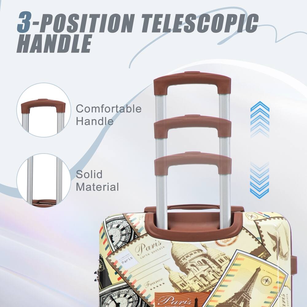 3-POSITION TELESCOPIC HANDLE  
Comfortable Handle  
Solid Material  

Paris  
carte postale  
AN Paris France