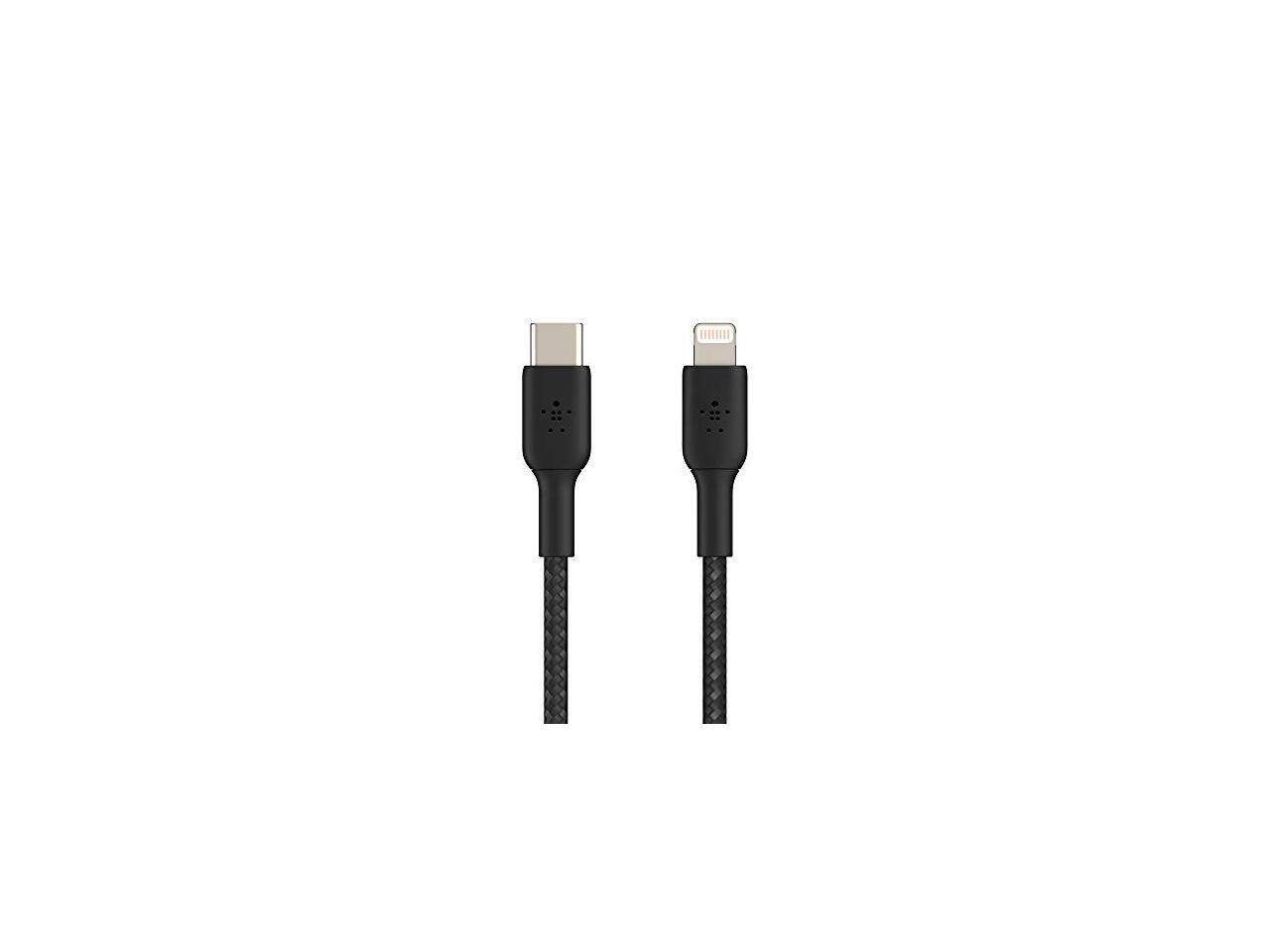 Alt View 2. Belkin - BELKIN CAA004bt1MBK BOOST CHARGE Black Braided USB-C to Lightning Cable 3.28 ft. (1 m).