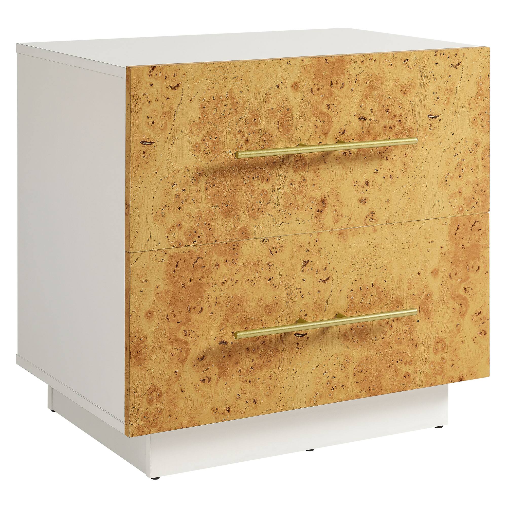 Angle. Modway - Abel 2-Drawer Burl Wood Nightstand by Modway - White Bleached Burl.