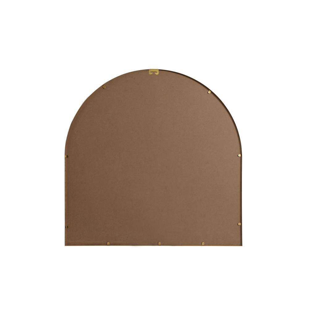 Angle. Elegant Decor - Metal Frame Arch Mirror 36x36 Inch in Brass - Brass.