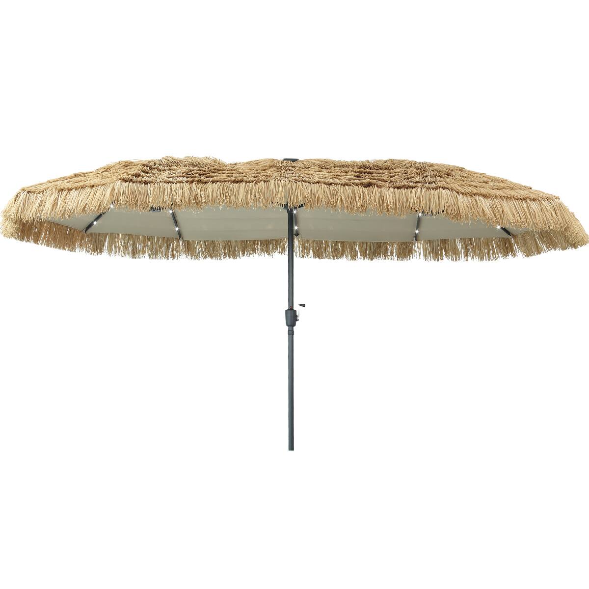 Alt View 3. Ainfox - Ainfox 13FT Tiki Patio Umbrella Outdoor Market Umbrella with Crank for Garden Lawn Backyard Pool,with Crank & light - Yellow.