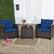 Alt View 1. Costway - 3PCS Patio Rattan Furniture Set Cushioned Conversation Set Coffee Table - Navy.