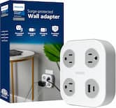 Philips - Outlet Extender with USB, Wall Tap Surge Protector, 1350 Joules, 3 AC Outlets, 1 USB-A, 1 USB-C - White